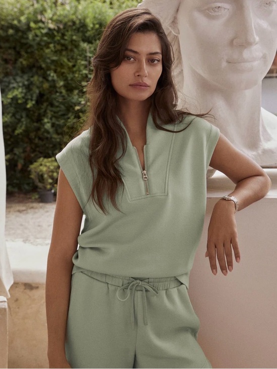 Varley Tops - Varley Loretta Half-Zip Sleeveless Sweat